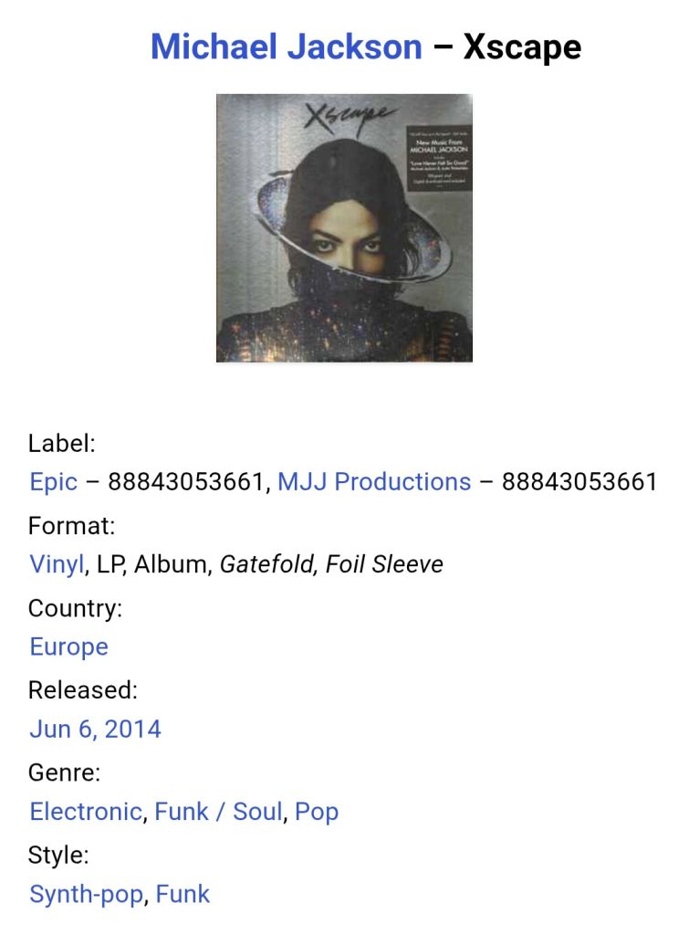 Michael Jackson - Xscaple - 2014.  (LP). 12. Vinyl. Пластинка. Europe. S/S. - фото фото фото 2
