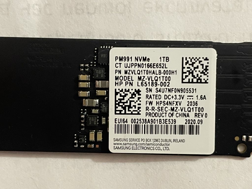 Nvme SSD Samsung PM991 1TB - фото фото фото 1