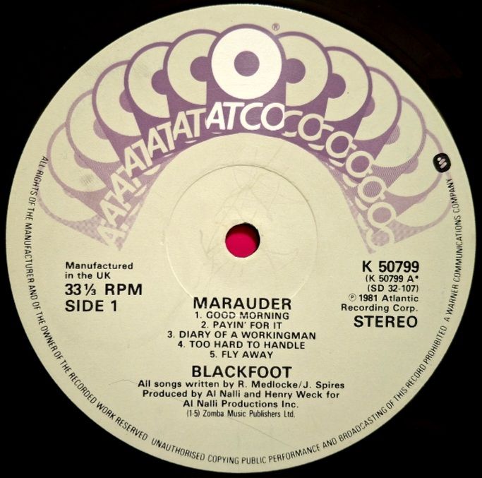 Blackfoot - Marauder - 1981.  (LP). 12. Vinyl. Пластинка. UK. - фото фото фото 4