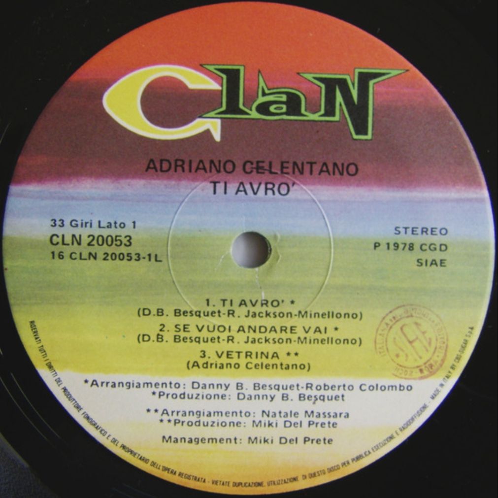 Adriano Celentano - Ti Avro - 1978.  (LP). 12. Vinyl. Пластинка. Italy. - фото фото фото 2