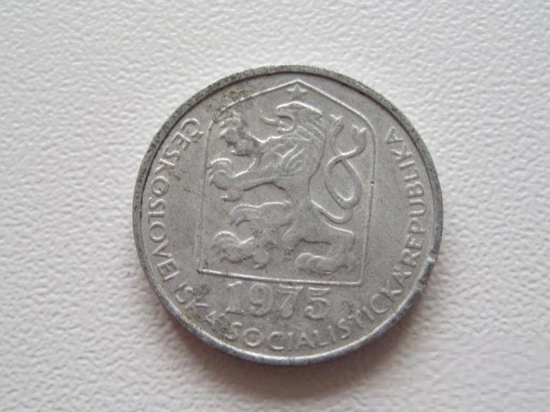 Чехословакия 10 геллеров 1975 года 25067 - фото фото фото 1