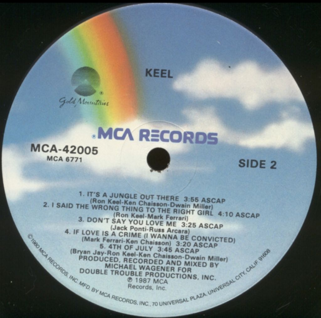 Keel - Keel - 1987.   (LP). 12. Vinyl. Пластинка. U.S.A. 1st Press - фото фото фото 4
