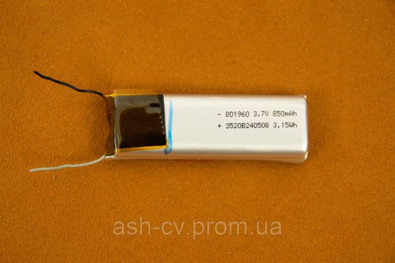 Акумулятор, 801960, 3.7V, 4.2V, 850mAh - фото фото фото 0