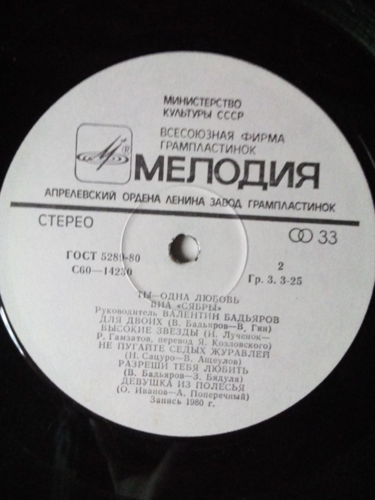 Сябры - Шумите, березы 1985  (VG+/EX (VG+) - фото фото фото 2