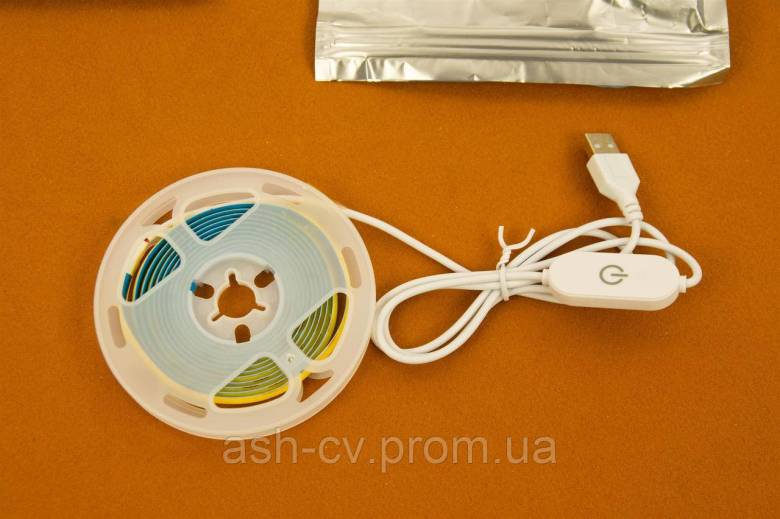 Світлодіодна, стрічка, USB, LED, 2 метри, COB, 320LEDs, 4000K, Natural, White - фото фото фото 1