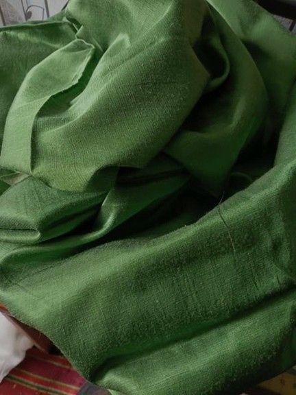 Ткань зеленый травяной цвет, как атлас, For Hand Made, рукоделия, поделок - фото фото фото 1