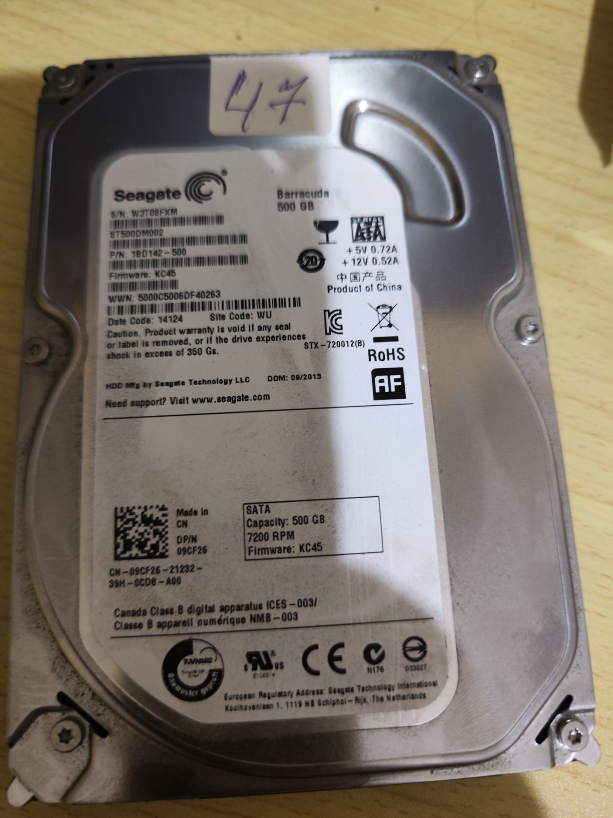жесткий диск Seagate Barracuda   500 ГБ    (ST500DM002)    (лот № 47) - фото фото фото 0