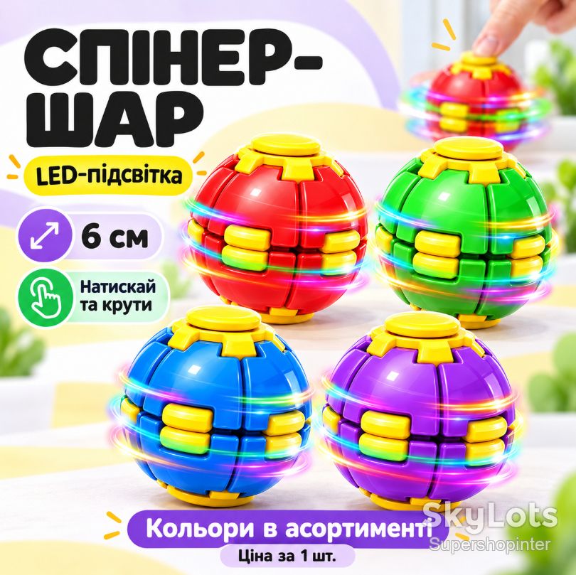 Игрушка спинер  (RDF-1303)  (Светящийся) - фото фото фото 0