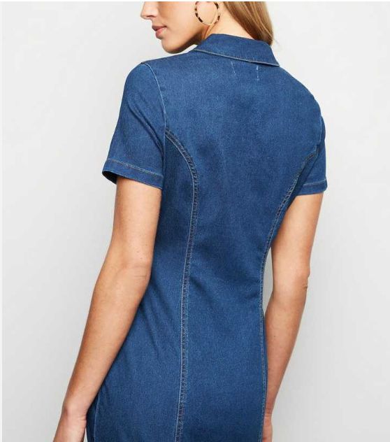 Джинсовое, приталенное платье на пуговицах, New Look denim. 38 евро - фото фото фото 3