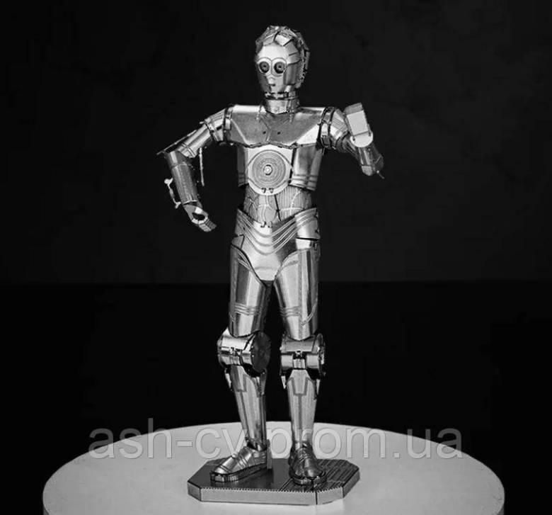 Металевий, 3D, конструктор, мозаїка, пазли, модель, Робот, StarWars, C-3PO, Robot - фото фото фото 3