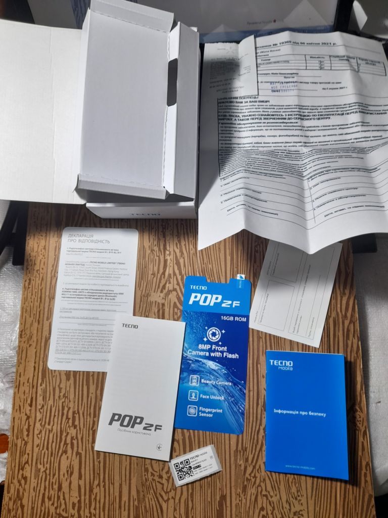 Tecno Pop 2F  (B1F) коробка с документацией - фото фото фото 2