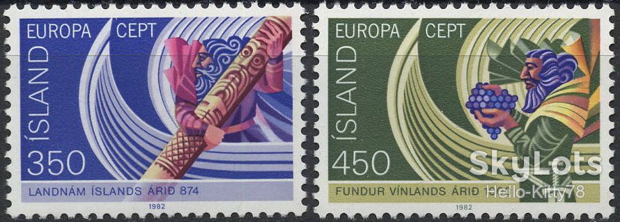 Исландия 1982 Европа CEPT Mi 578-579 MNH - фото фото фото 0