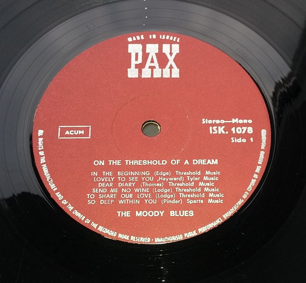 THE MOODY BLUES On The Threshold Of A Dream LP VG/G+ - фото фото фото 2