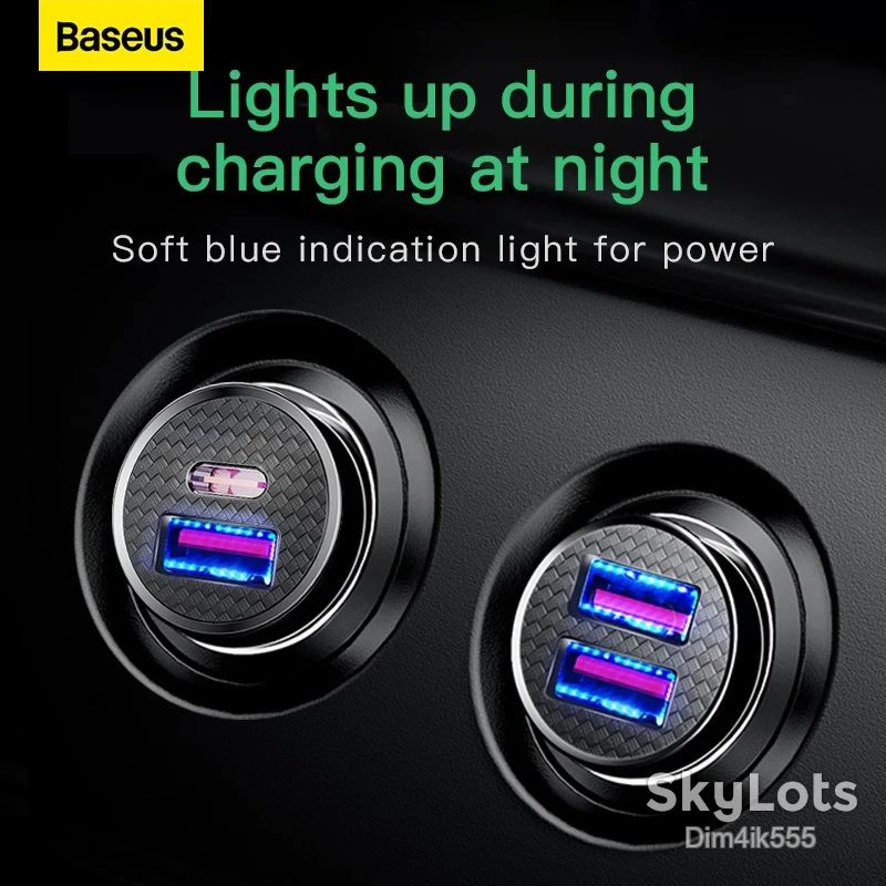 Автомобильное зарядное устройство Baseus Circular Plastic BS-C16C1 Dual QC3.0 2USB 30W 5A - фото фото фото 3