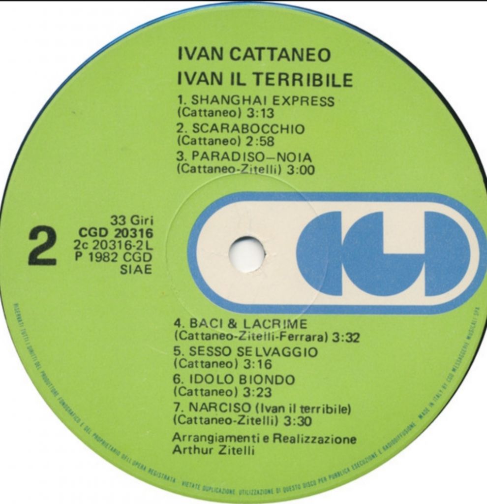 Ivan Cattaneo - Ivan Il Terribile - 1982.   (LP). 12. Vinyl. Пластинка. Italy. - фото фото фото 6