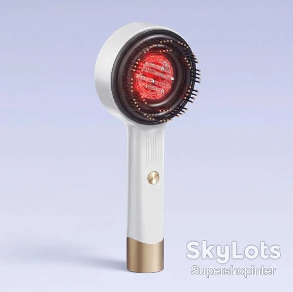 Массажная расческа для кожи головы с LED-подсветкой и подачей масла TV-SH-05/XC-901 Белая - фото фото фото 3