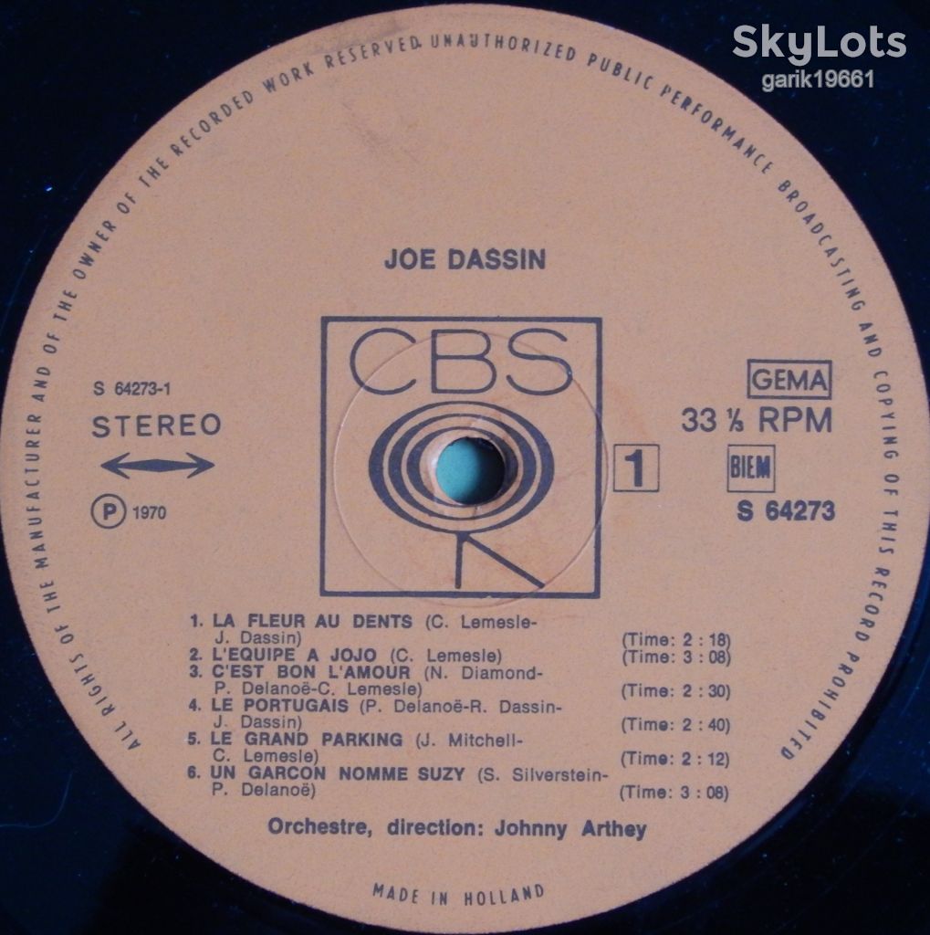 Joe Dassin – Joe Dassin  (CBS – S 64273, Holland) EX+/EX+ - фото фото фото 3