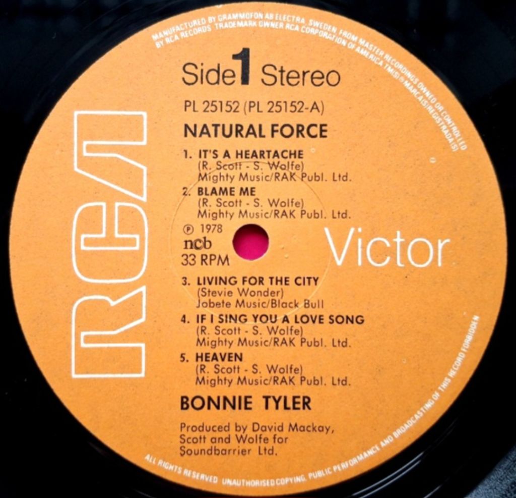 Bonnie Tyler - Natural Force - 1978.   (LP). 12. Vinyl. Пластинка. Sweden. - фото фото фото 4