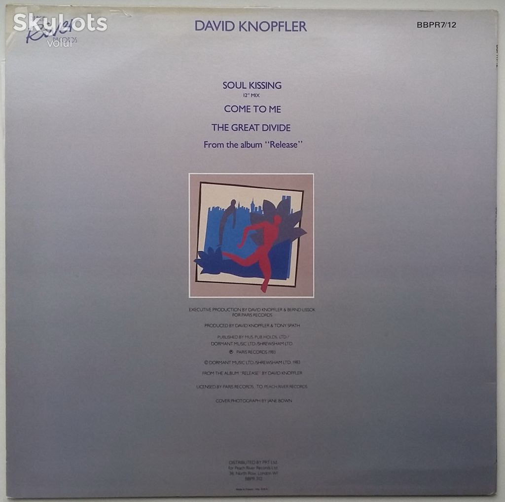DAVID KNOPFLER Soul Kissing 12", Single, 45 RPM NM/VG++ - фото фото фото 1