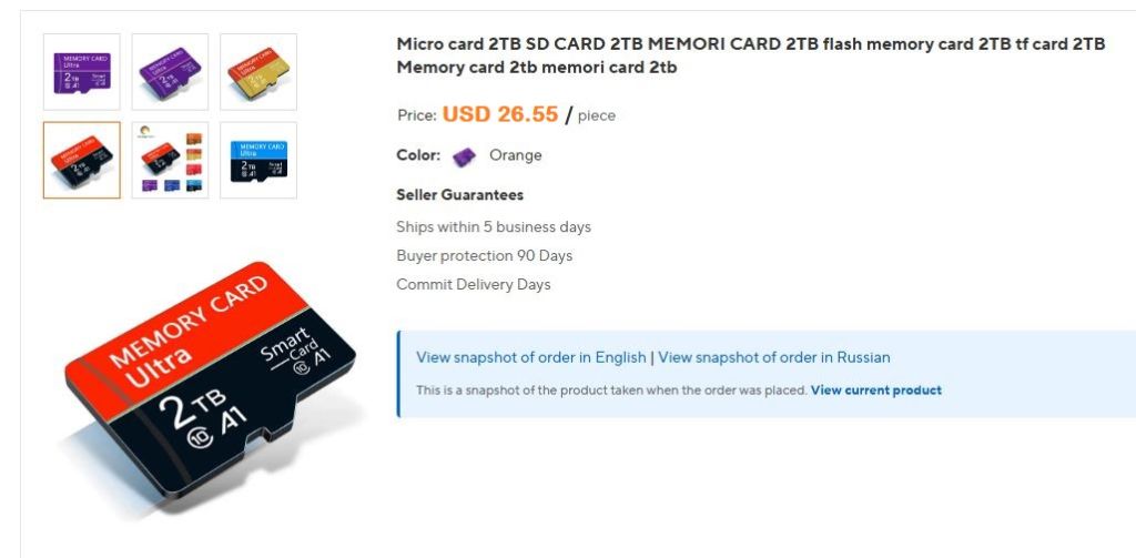 Micro Card SD Card 2TB Memory Card Class 10, НОВА - фото фото фото 1
