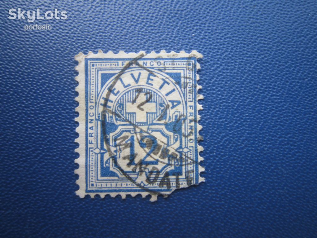 Марка Швейцарія 1882 стандарт 12 сант гаш по фото - фото фото фото 0