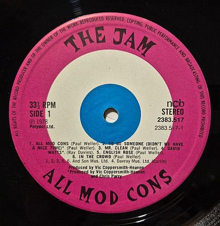 The Jam 78 "All Mod Cones" UK orig. Vinyl Nm - фото фото фото 3