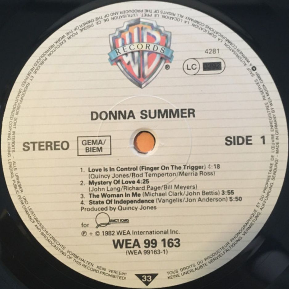 Donna Summer - Donna Summer - 1982.    (LP). 12. Vinyl. Пластинка. Germany - фото фото фото 4