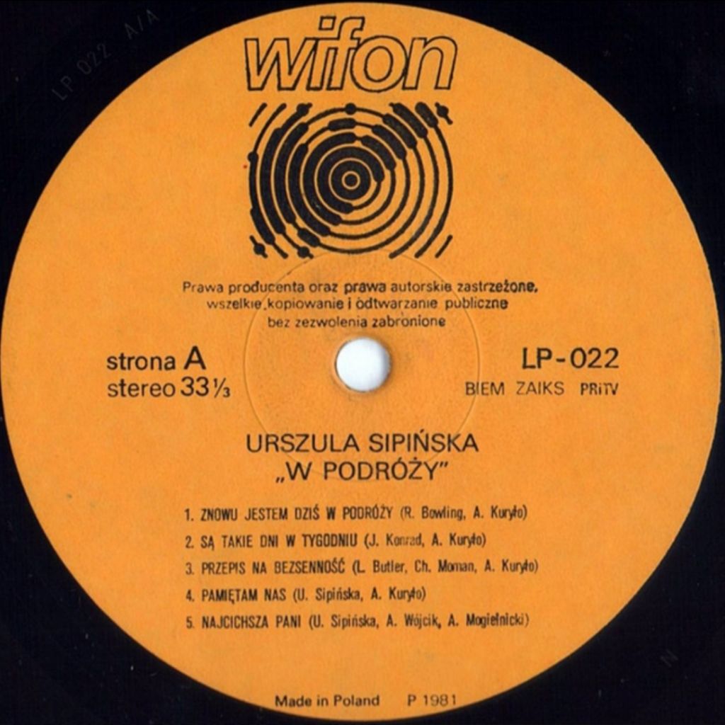 Urszula Sipinska - W Podrozy - 1981.   (LP). 12. Vinyl. Пластинка. Poland. - фото фото фото 2