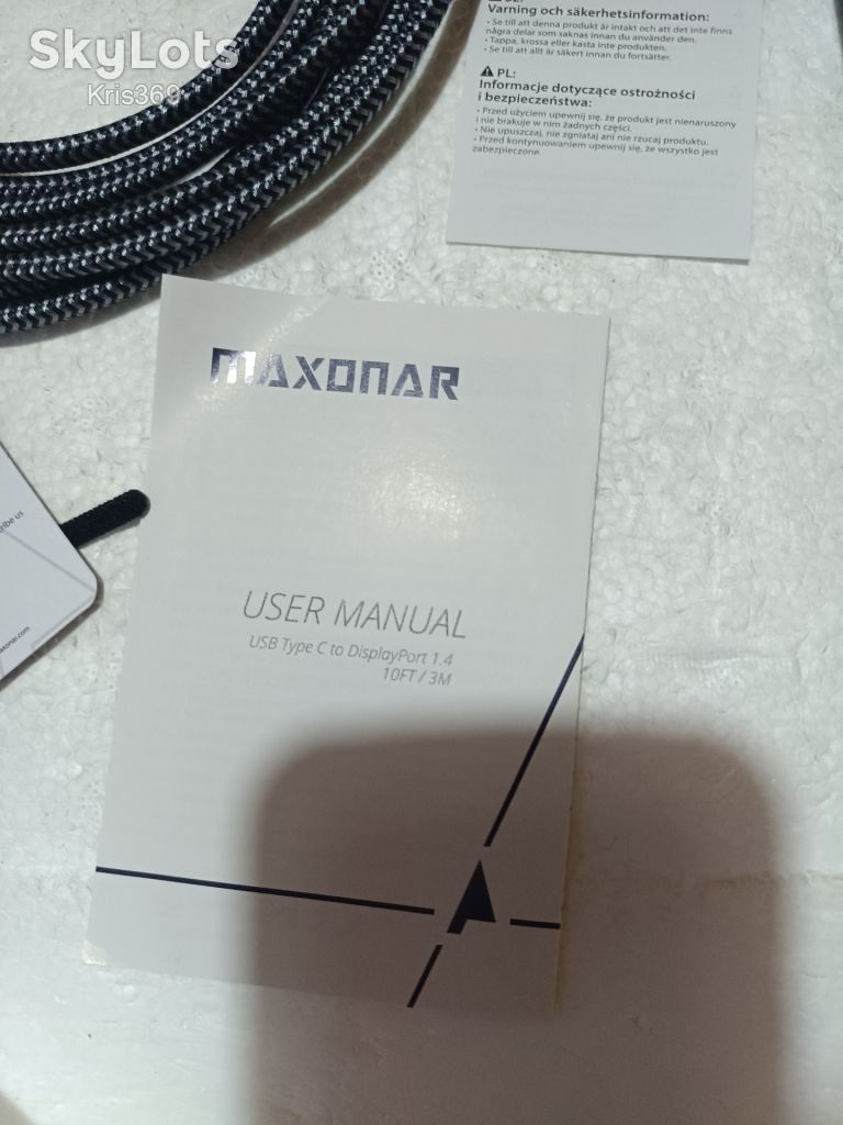 Кабель Maxonar USB-C to DisplayPort 1.4  (8K / 4K 144Hz, 3 метри) - фото фото фото 2