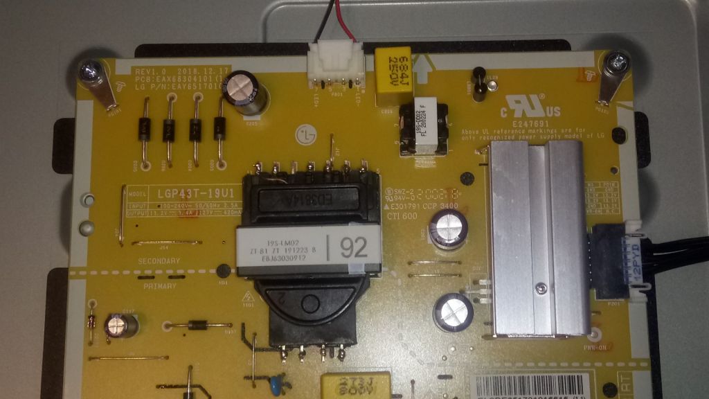 ПЛАТА БЛОК ПИТАНИЯ  EAX68304101    (1.7) С TV LG 43UM7450PLA РАЗБОРКА - фото фото фото 2