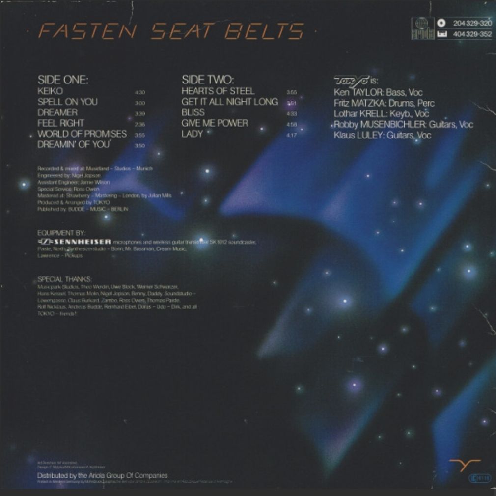 Tokyo - Fasten Seat Belts - 1981.   (LP). 12. Vinyl. Пластинка. Germany - фото фото фото 1