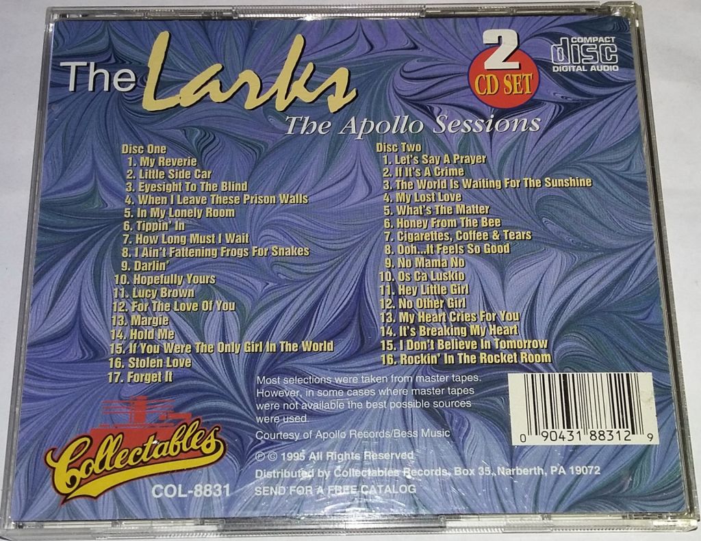 THE LARKS The Apollo Sessions 2CD US - фото фото фото 3
