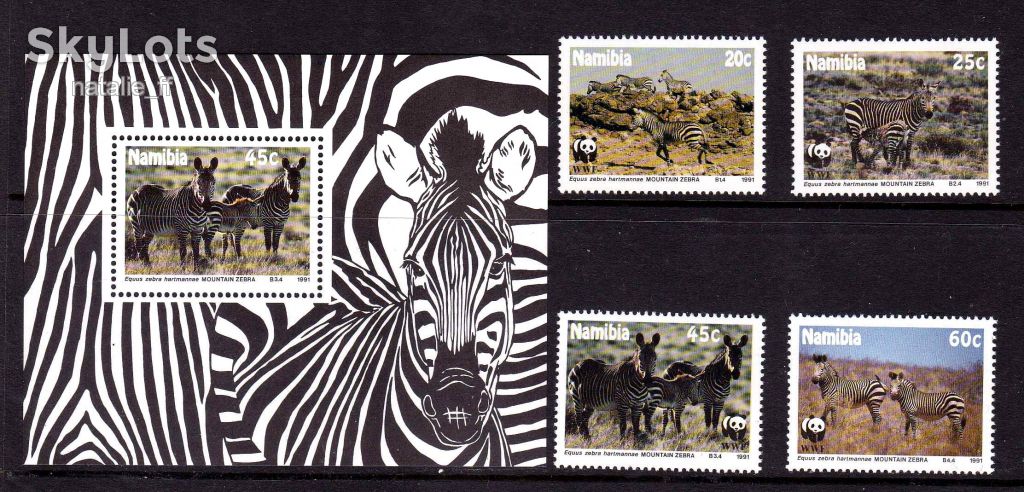 Фауна . Намибия 1991 г MNH - зебра - фото фото фото 0