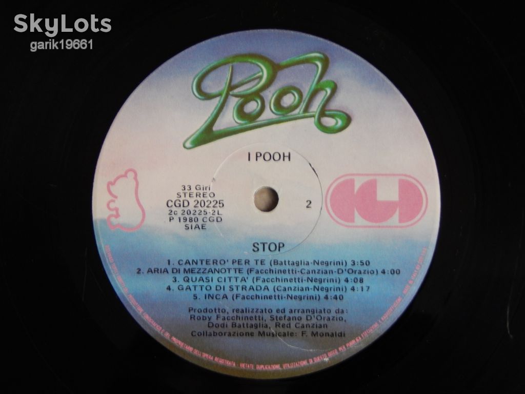 Pooh ‎– Stop    (CGD ‎– CGD 20225, Italy) EX/EX+ - фото фото фото 4
