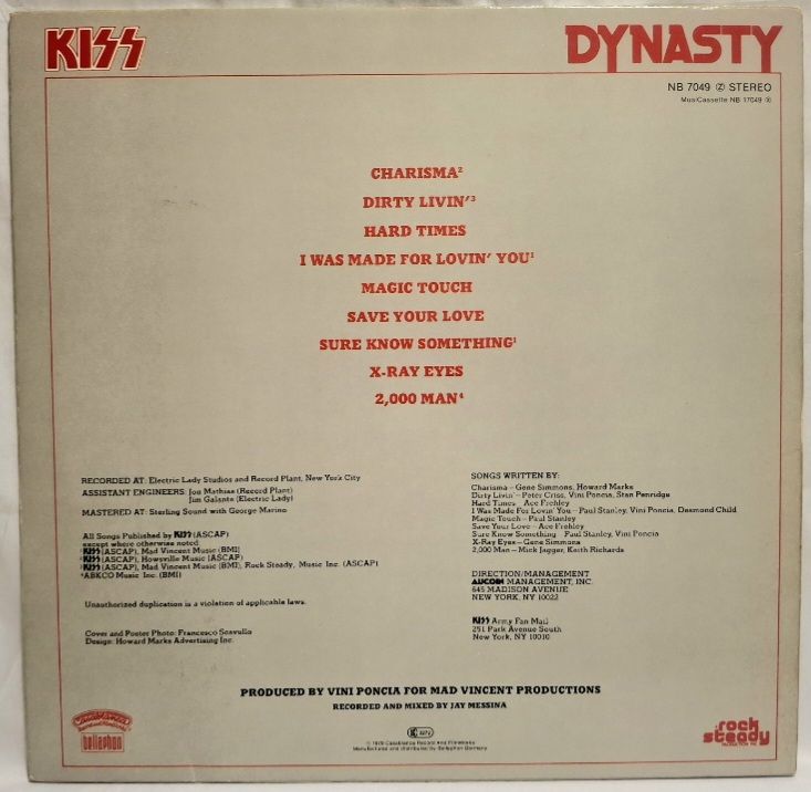 Kiss - Dynasty - 1979.  (LP). 12. Vinyl. Пластинка. Germany. - фото фото фото 1