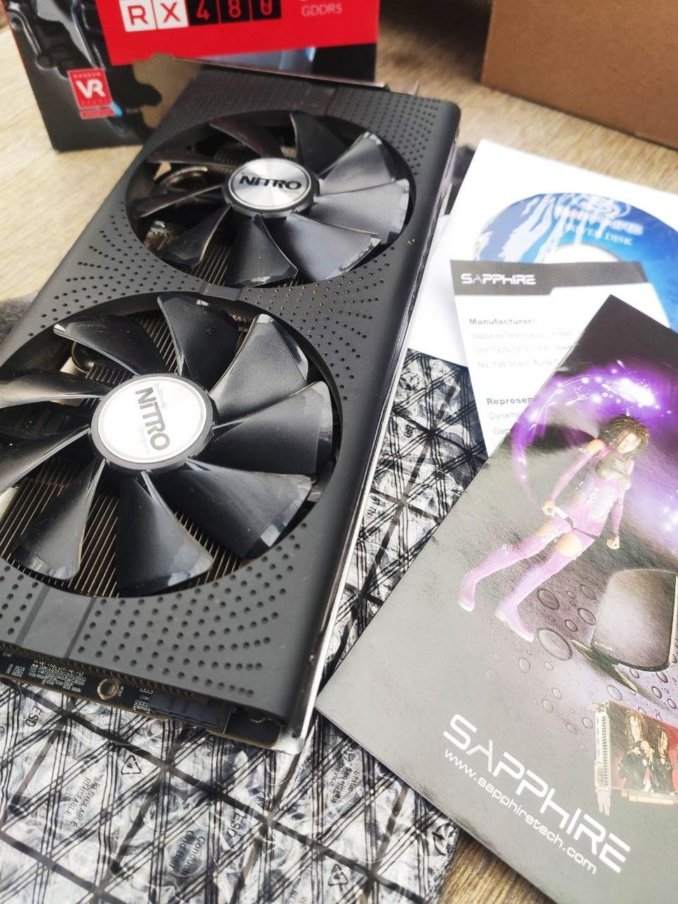 Игровая видеокарта с RGB подсветкой RX480 8Gb Nitro+ OC версия состояние идеал - фото фото фото 2