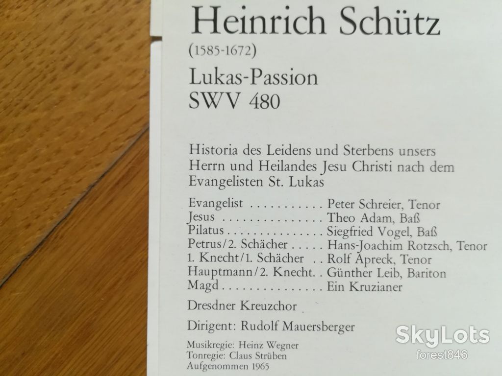H. Schutz-Lukas-Passion  (глянс. конв.)-M, НДР - фото фото фото 2