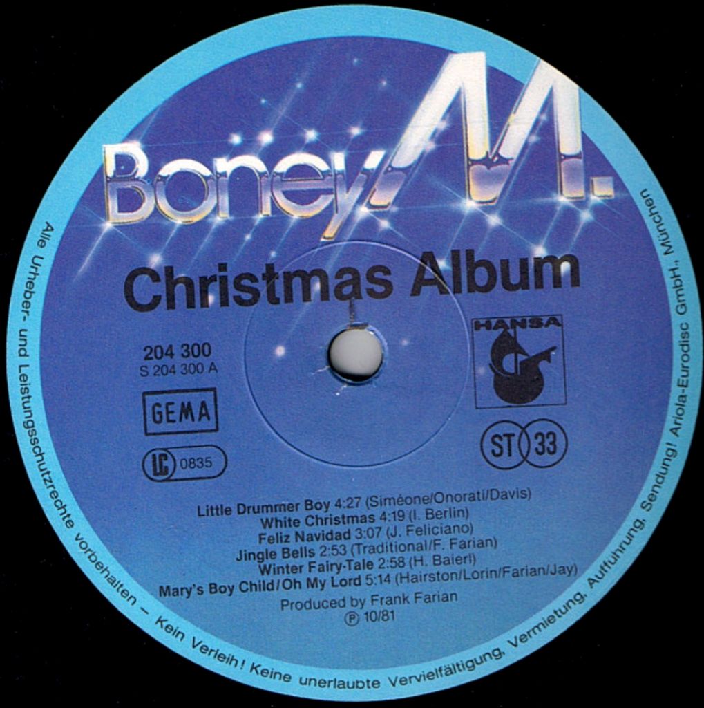 Boney M - Christmas Album - 1981.   (LP). 12. Vinyl. Пластинка. Germany. - фото фото фото 2
