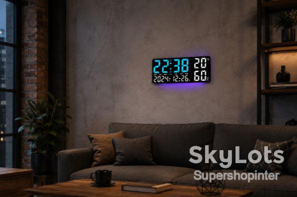 Часы настенные GH9002 / Цифровые настенные, настольные LED-часы / Часы + календарь, температура, влажность - фото фото фото 3