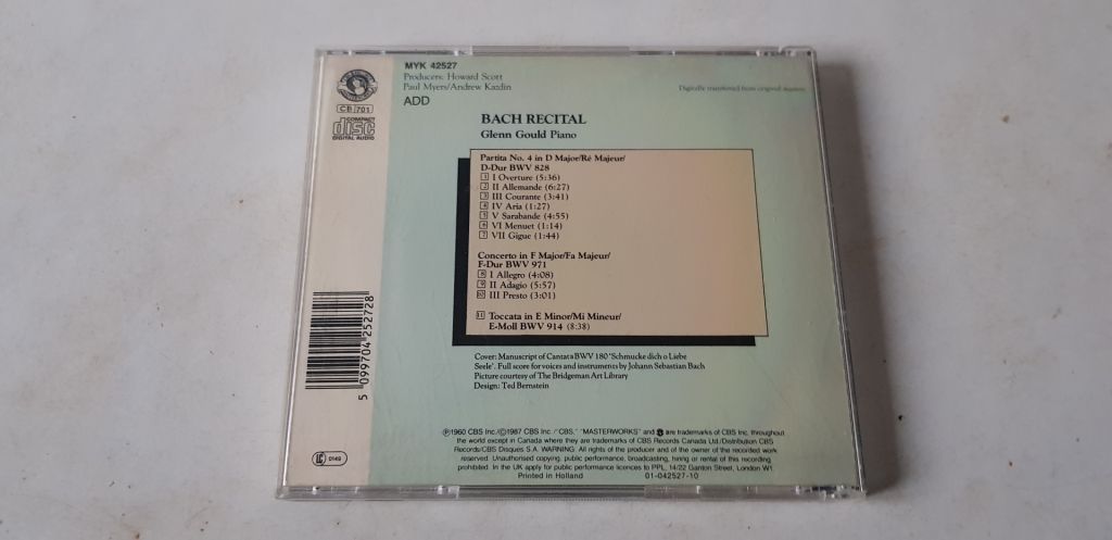 Bach Recital Italian Concerto CD фірмовий - фото фото фото 1