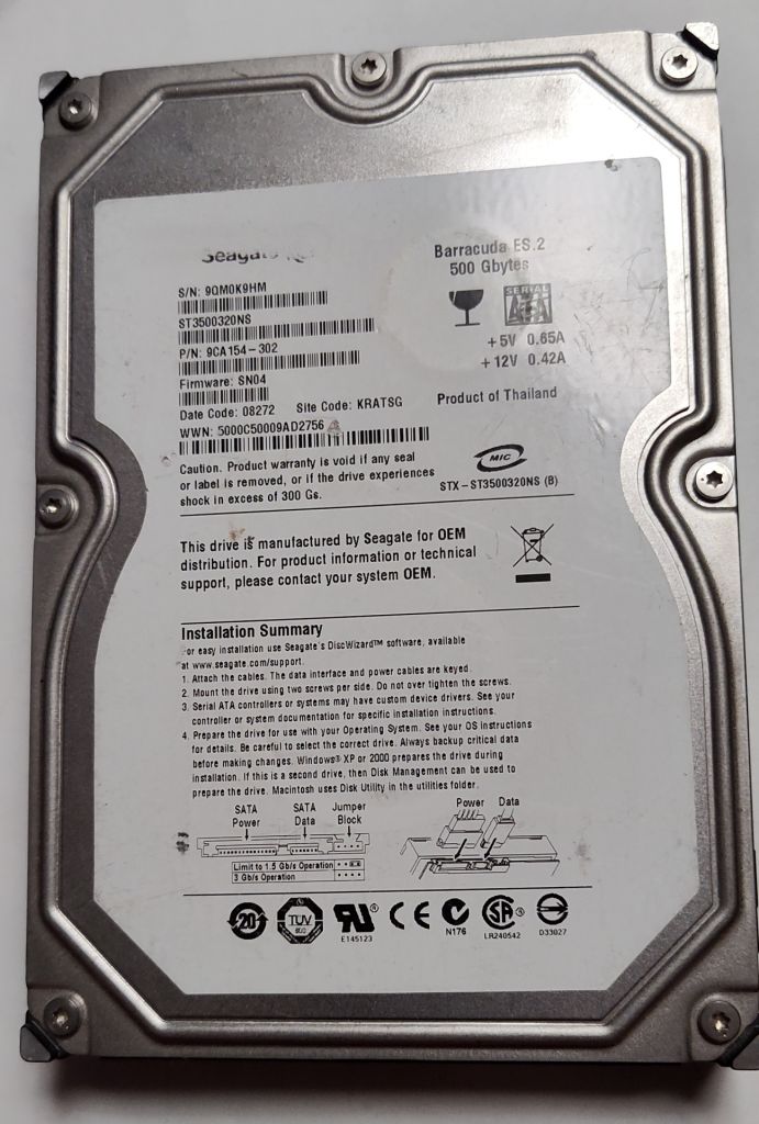 Seagate Barracuda ES.2 ST3500320NS на 500Гб - фото фото фото 0