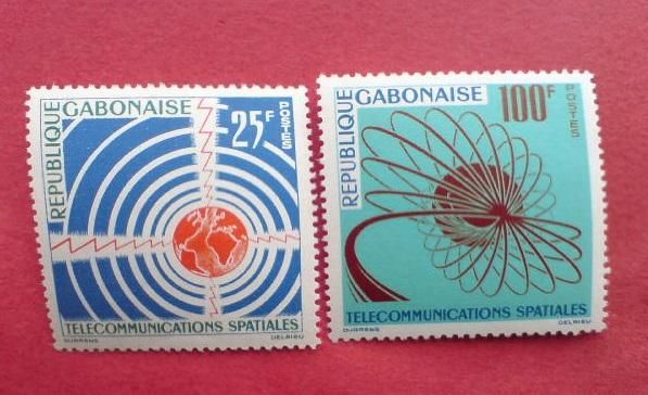 Габон Gabon 1963 Mi 185-186 Telecommunications, MNH - фото фото фото 0