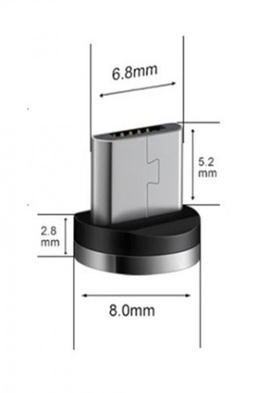 Конектор для магнітного кабелю Metal Magnetic 360 Micro USB - фото фото фото 1