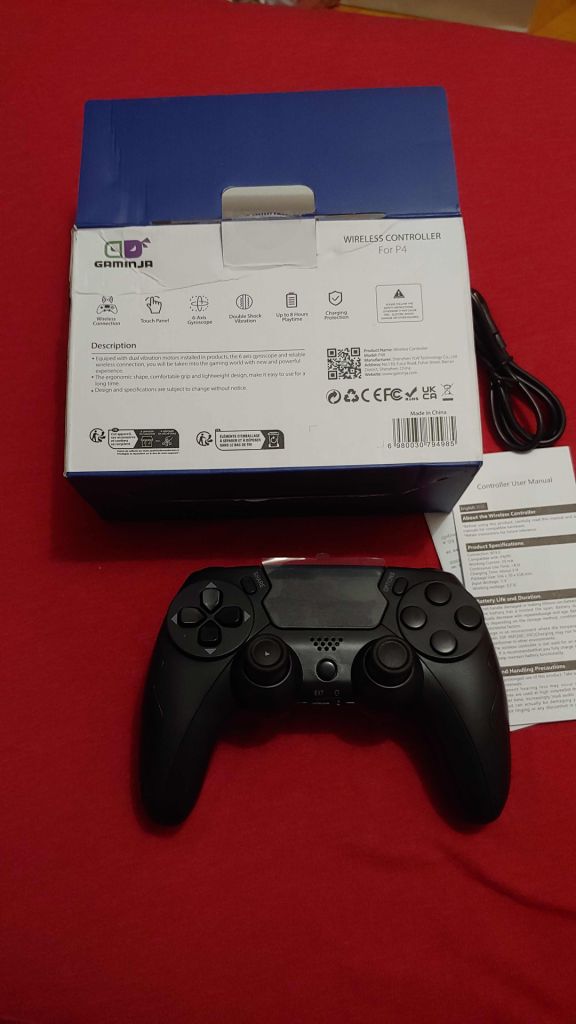 Геймпад Dualshock4 PS4, PS3, PC, iOS, Android Беспроводной Bluetooth Gaminja P48 Black Новый - фото фото фото 8