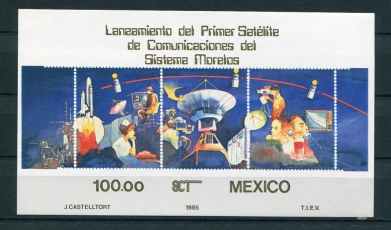 Мексика Mexico Space 1985 Mi Bl 29  ms Satelite in orbit MNH - фото фото фото 0