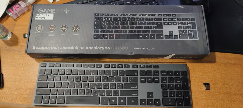 Беспроводная клавиатура GamePro GK1500 № 23210602 - фото фото фото 0
