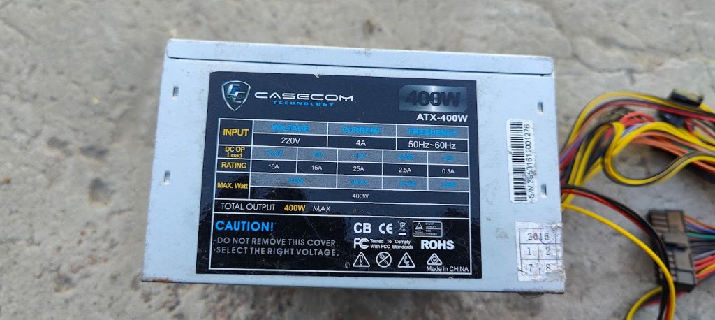 Брендовый блок питания БП Casecom ATX-400W 400W / 400Вт № 240205456 - фото фото фото 1