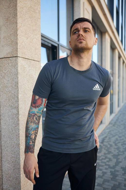 Футболка мужская Adidas темно-серая - фото фото фото 1