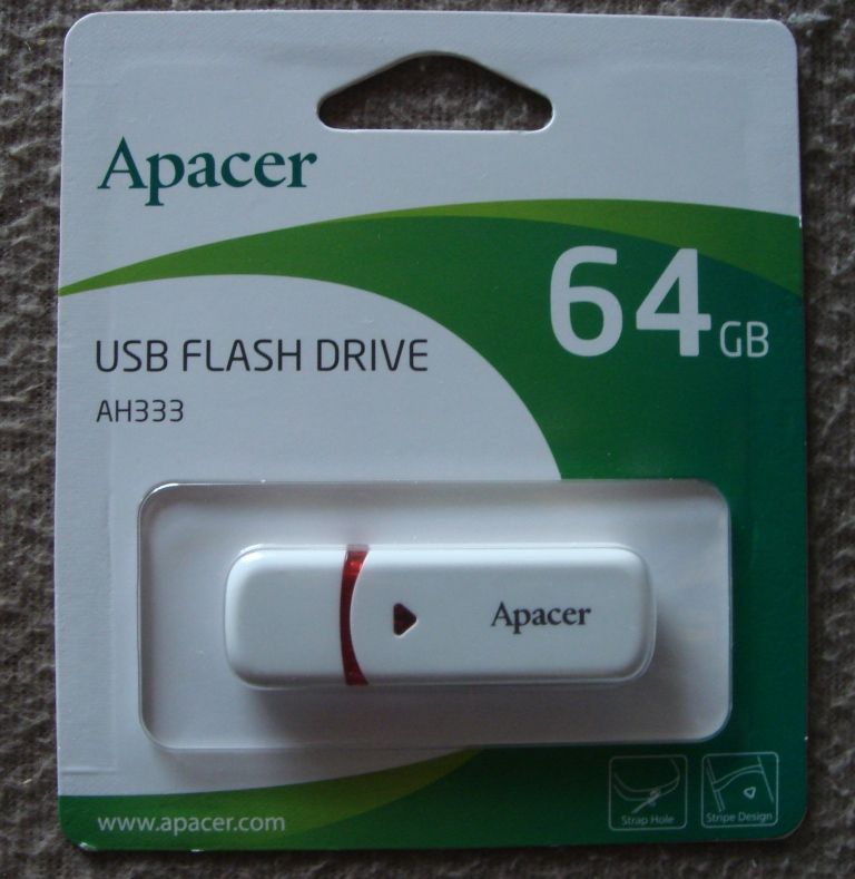 Накопитель USB 2.0 Apacer AH333 64GB White - фото фото фото 4