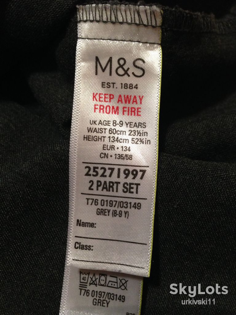 Юбка M&amp;S серая,класика,8-9лет,р.134,сост. нов. - фото фото фото 4